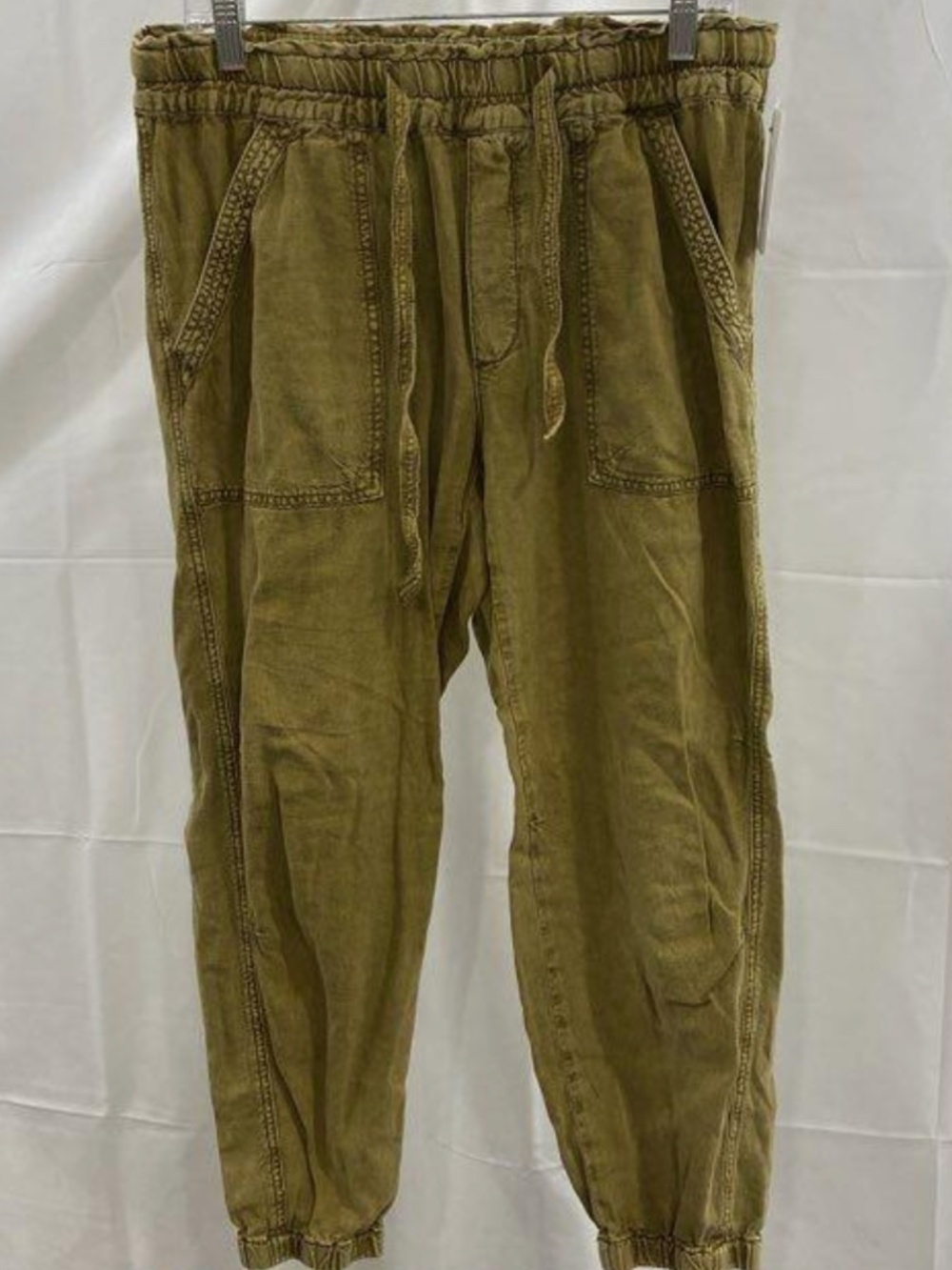 Anthropologie Women's Brown Lightweight Linen Blend Joggers Sz M